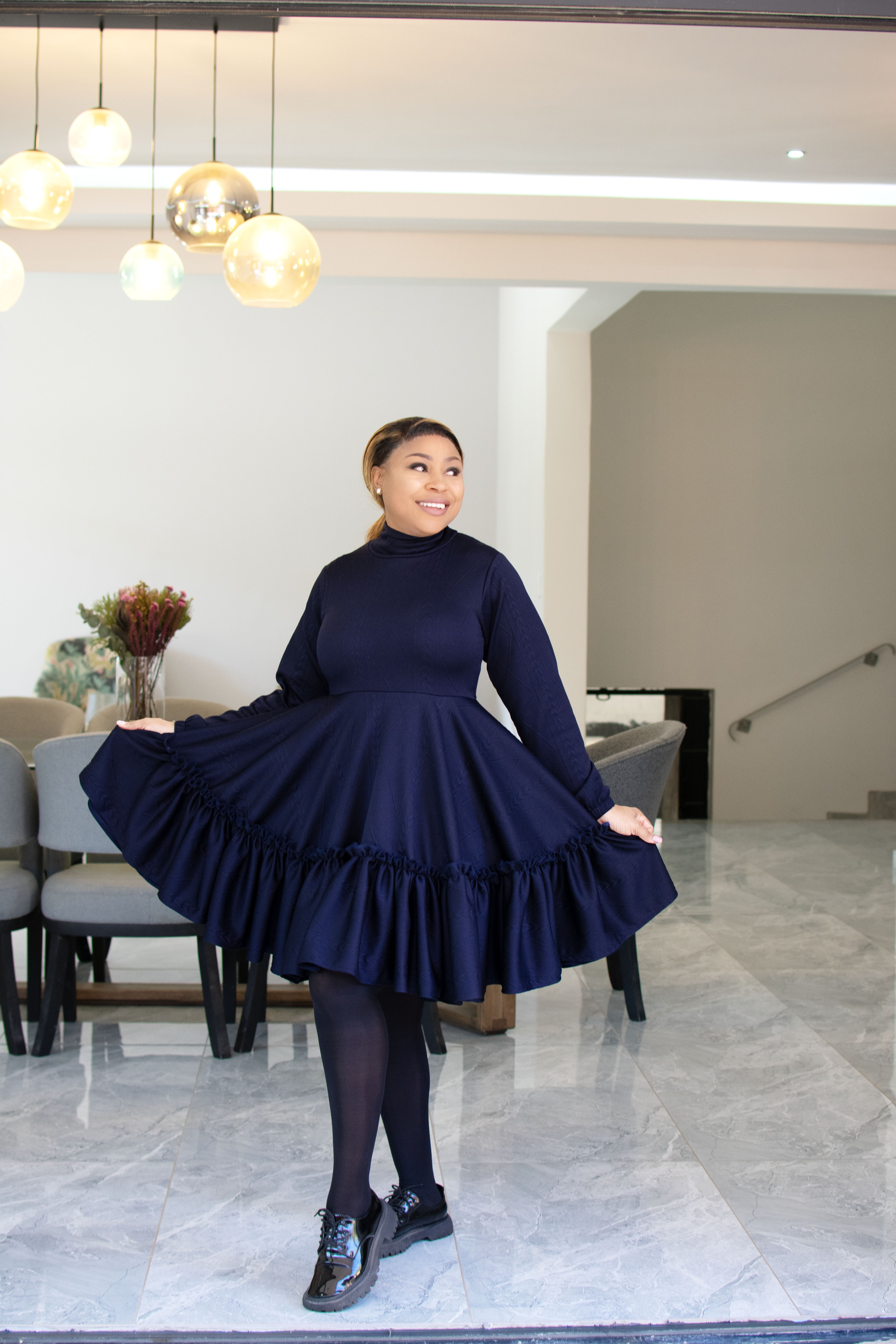 Mandisa Dress (Navy)