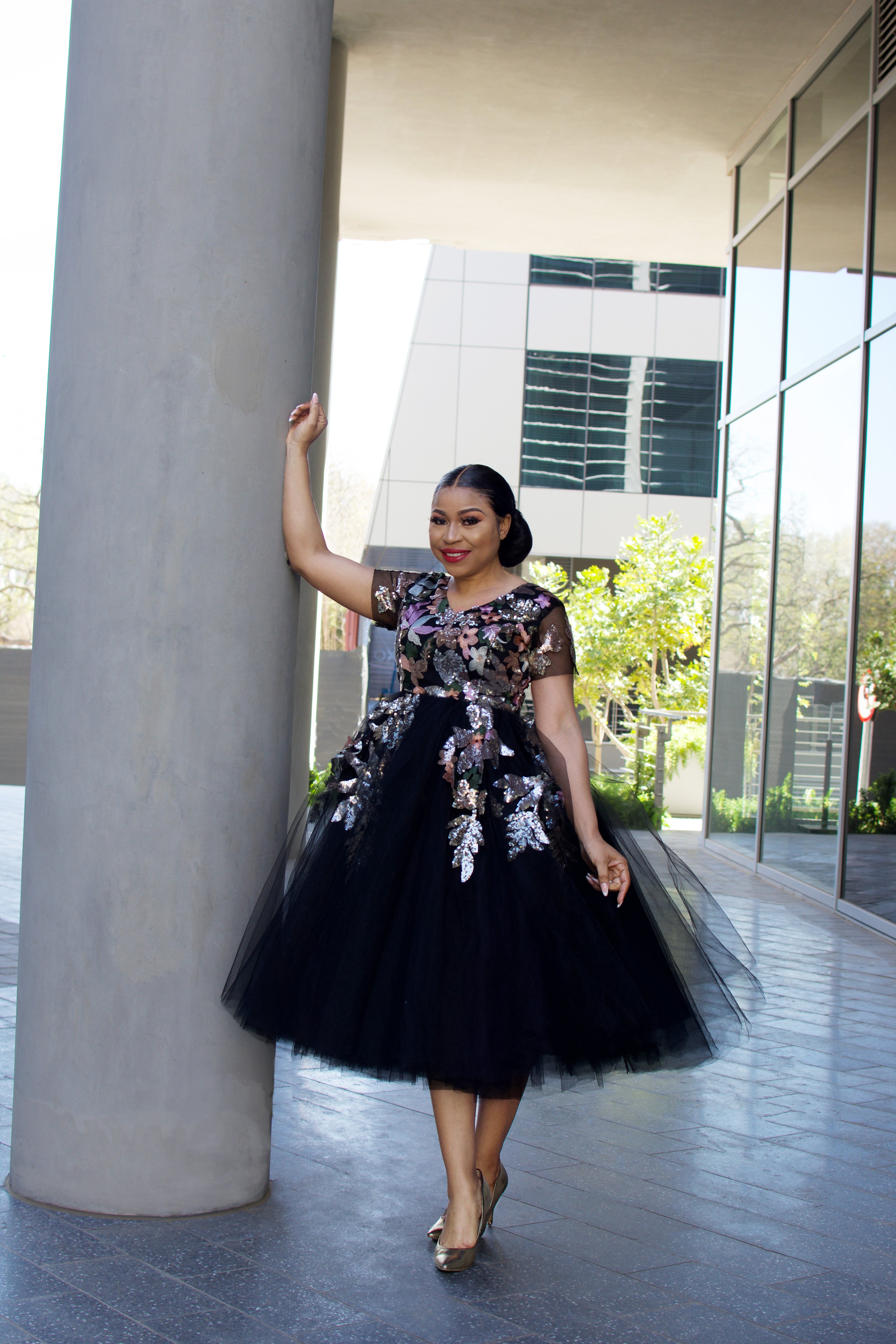 Asanda Tulle Dress (Short Sleeves)